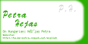 petra hejas business card